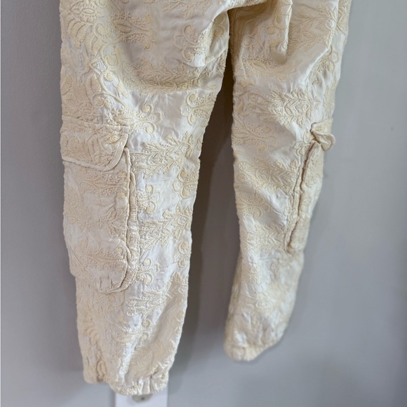 Johnny Was Love Pull On Embroidered Cargo Pants - Off White/Cream - Size Small - Picture 7 of 16